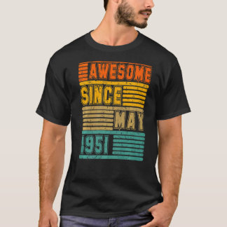 Geweldige sinds mei 1951 Vintage 71e Mannen en vro T-shirt