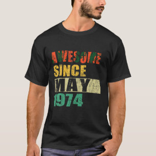 Geweldige sinds mei 1974 50 jaar 50ste verjaardag t-shirt