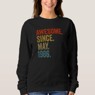 Geweldige sinds mei 1986 36e verjaardag retro trui