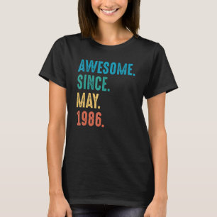 Geweldige sinds mei 1986 t-shirt