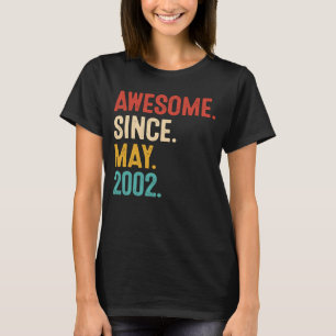 Geweldige sinds mei 2002 21e verjaardag 21 jaar t-shirt