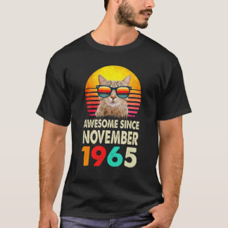 Geweldige sinds november 1965 57e verjaardag Kat V T-shirt
