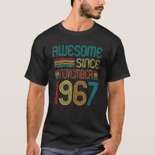 Geweldige sinds november 1967 55e verjaardag Retro T-shirt