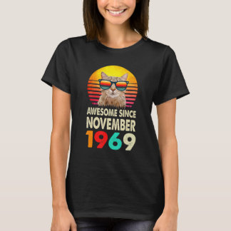 Geweldige sinds november 1969 53e verjaardag Kat V T-shirt