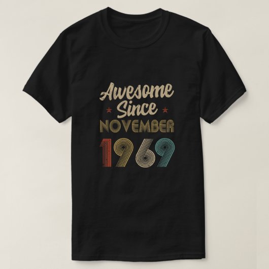 Geweldige sinds november 1969 60e verjaardag t-shirt (Design voorkant)