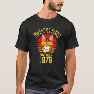 Geweldige sinds november 1979 43e geboortedag t-shirt