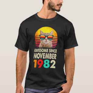 Geweldige sinds november 1982 40e verjaardag Kat V T-shirt