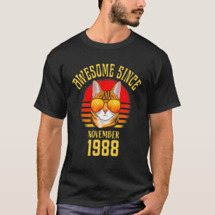 Geweldige sinds november 1988 34e geboortedag t-shirt