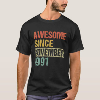 Geweldige sinds november 1991 30e verjaardag t-shirt