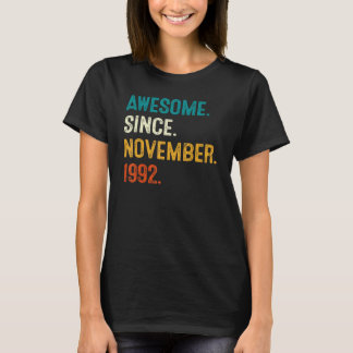 Geweldige sinds november 1992 30e verjaardag 30 ja t-shirt