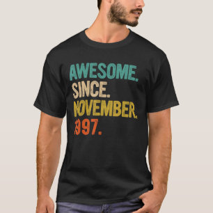 Geweldige sinds november 1997 25 jaar oud 25 jaar t-shirt