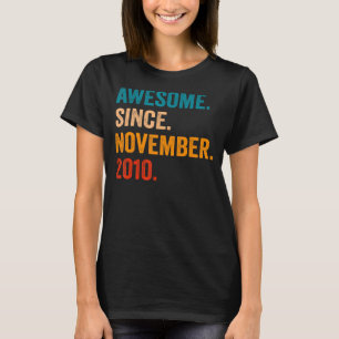Geweldige sinds november 2010 12e verjaardag 12 ja t-shirt