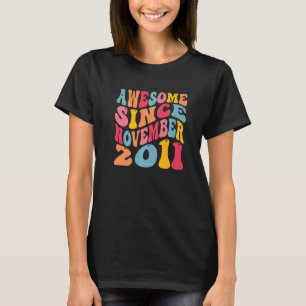 Geweldige sinds november 2011 11 jaar oud Retro 11 T-shirt