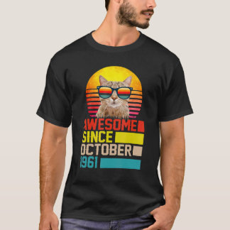 Geweldige sinds oktober 1961 61e geboortecatten Ma T-shirt