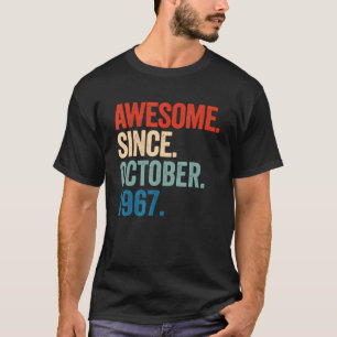 Geweldige sinds oktober 1967 55e verjaardag 55 jaa t-shirt