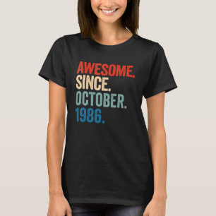 Geweldige sinds oktober 1986 36e verjaardag 36 jaa t-shirt