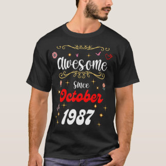 Geweldige sinds oktober 1987: Birthday Flowers & B T-shirt