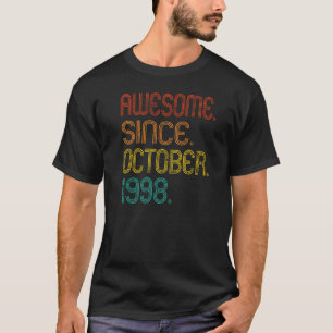 Geweldige sinds oktober 1998 Retro 24 jaar oud 24 T-shirt