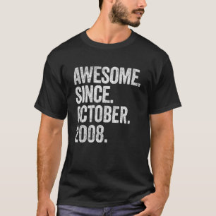 Geweldige sinds oktober 2008 14e verjaardag 14 jaa t-shirt