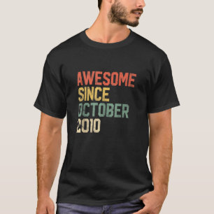 Geweldige sinds oktober 2010 11e verjaardag 11 jaa t-shirt