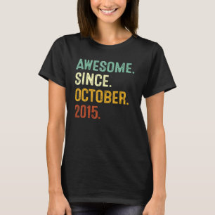 Geweldige sinds oktober 2015 7e verjaardag 7 jaar t-shirt