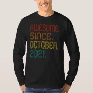 Geweldige sinds oktober 2021 Retro 1 jaar oud 1st T-shirt