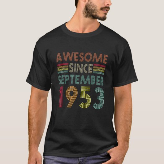 Geweldige sinds september 1953 69e verjaardag 69 j t-shirt (Voorkant)