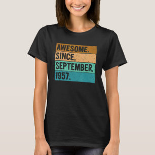 Geweldige sinds september 1957 65 jaar oud 65e str t-shirt