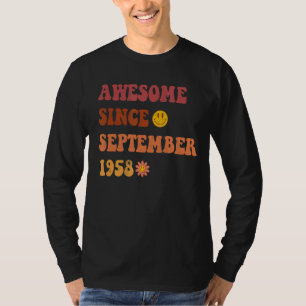 Geweldige sinds september 1958 Retro Groovy 64 jaa T-shirt