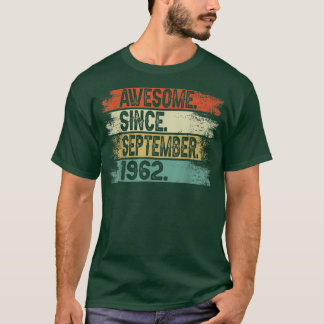 Geweldige sinds september 1962 60e verjaardag t-shirt