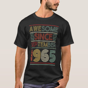 Geweldige sinds september 1965 Happy Birthday 57 Y T-shirt
