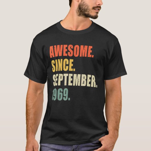 Geweldige sinds september 1969 53 jaar t-shirt (Voorkant)