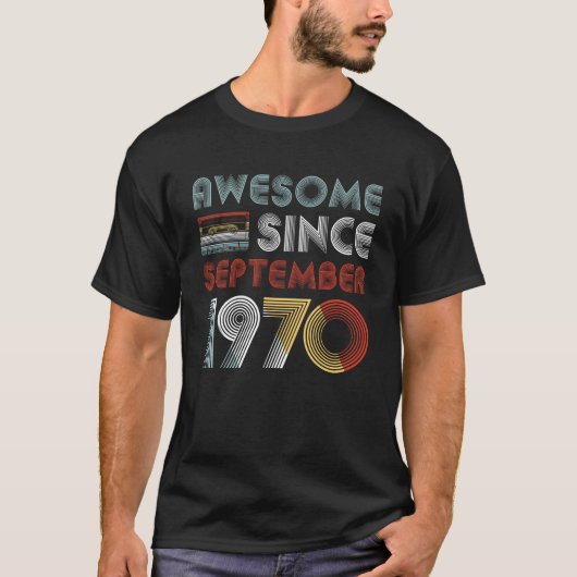  Geweldige sinds september 1970 49e verjaardag T-shirt (Voorkant)