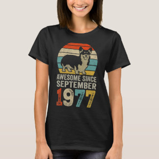 Geweldige sinds september 1977 45e verjaardag Dog T-shirt
