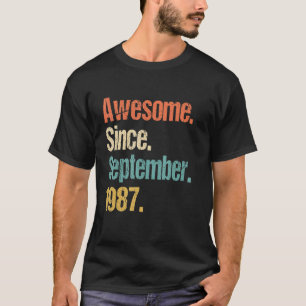 Geweldige sinds september 1987 35e verjaardag Vint T-shirt