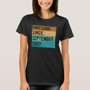 Geweldige sinds september 2007 15e verjaardag 15 j t-shirt