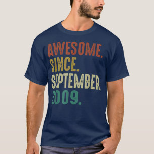Geweldige sinds september 2009 13e verjaardag t-shirt