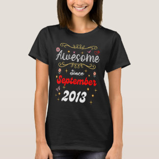 Geweldige sinds september 2013 Verjaardagsbloemen T-shirt
