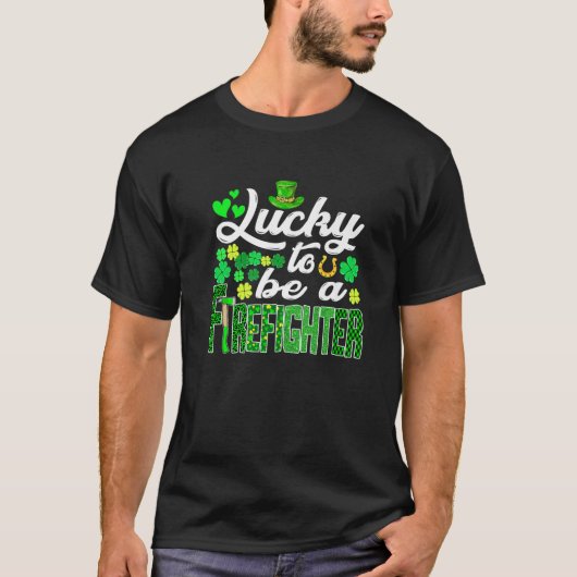 Geweldige St. Patricks-dag als brandweerman T-shirt (Voorkant)