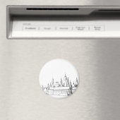 geweldige stad . kunstwerk . zwart - wit magneet (Insitu (Vaatwasser))