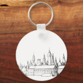 geweldige stad . kunstwerk . zwart - wit sleutelhanger (Voorkant)