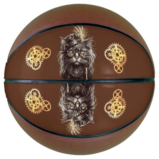Geweldige Steampunk Kat Basketbal (Voorkant)