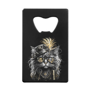 Geweldige Steampunk Kat  Kredietkaart Flessenopener