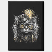 Geweldige Steampunk Kat Magneet (Voorkant)