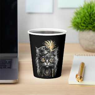 Geweldige Steampunk Kat Papieren Bekers