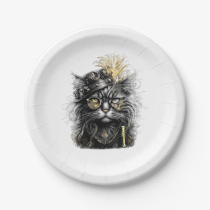 Geweldige Steampunk Kat Papieren Bordje