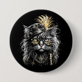 Geweldige Steampunk Kat Ronde Button 7,6 Cm (Voorkant)
