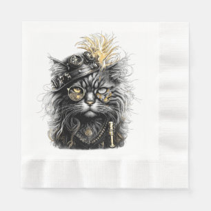 Geweldige Steampunk Kat Servet