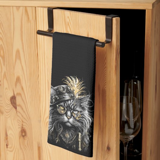 Geweldige Steampunk Kat Theedoek (Derde Gevouwen)