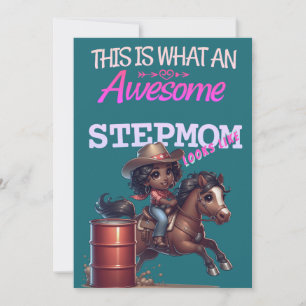 Geweldige stiefmoeder cowgirl Moederdag Persoonlij Kaart
